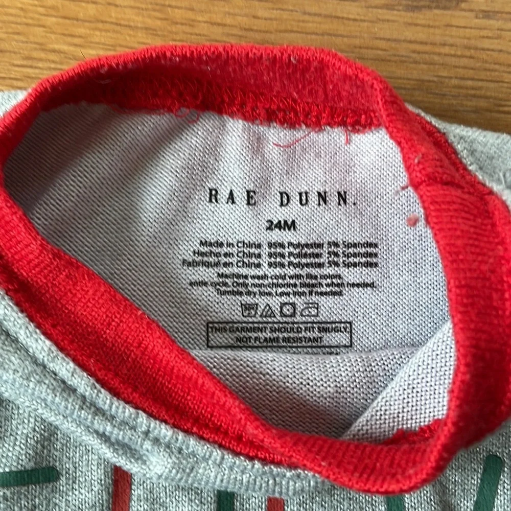Rae Dunn unisex holiday pjs. 24 mo - Picture 3 of 3